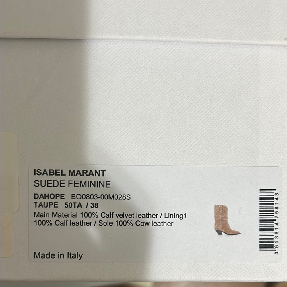 Isabel Marant Dahope Tan Suede Western Boots - Picture 5 of 8